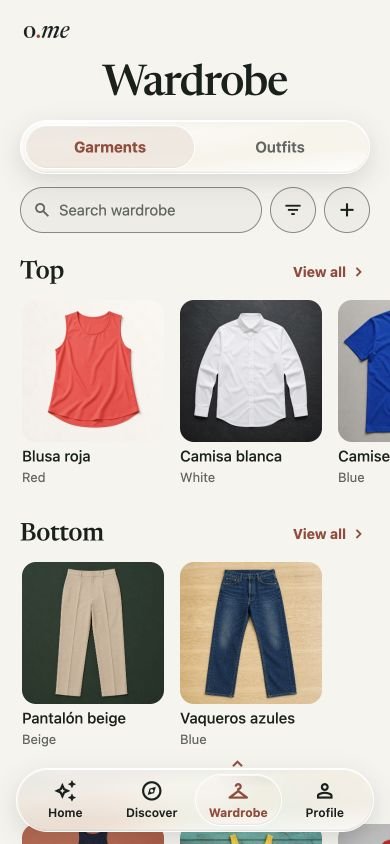Outfiteame wardrobe with organized clothes