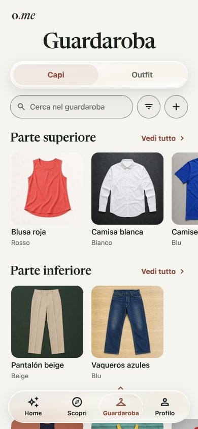 Guardaroba di Outfiteame con capi organizzati